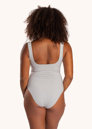 Back view - Jessica One Piece in City Girl Stripe swimsuit | POST SWIM