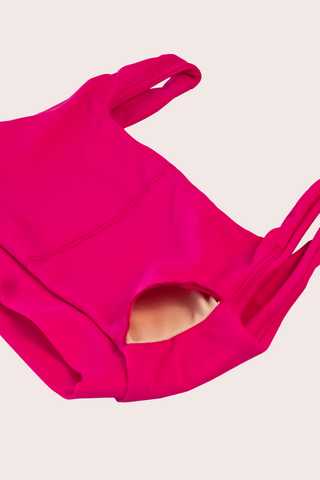 Inside view - Kim mastectomy bikini top with prothesis pockets, pink | POST SWIM