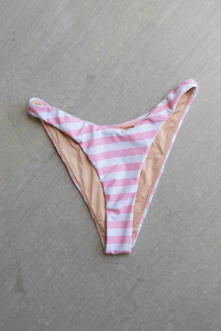 Bikini Bottom - Pink and White Stripes
