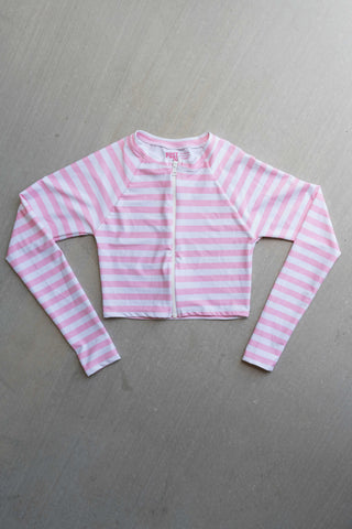 Rashguard - Pink and White Stripes