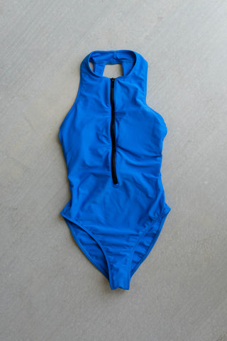 Zip Up One Piece - Blue