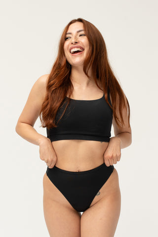 Styled - post-surgery Tam high-waisted bikini bottom & top, black | POST SWIM