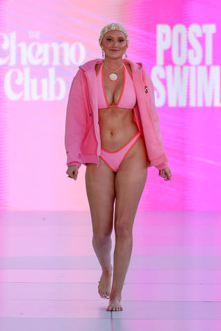 Tori Martinez walks the runway at Miami Swim Week, The Shows, in the POST SWIM Lolo Top and Ashley Bottom in Radiant Pink