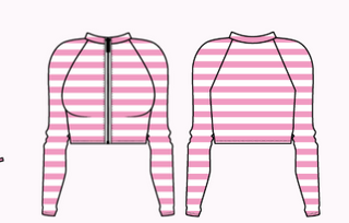MELANIE ZIP FRONT RASH GUARD